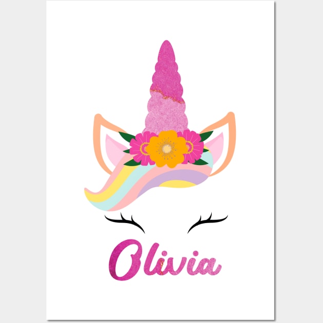 Name olivia unicorn lover Wall Art by Gaming champion